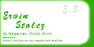 ervin stolcz business card